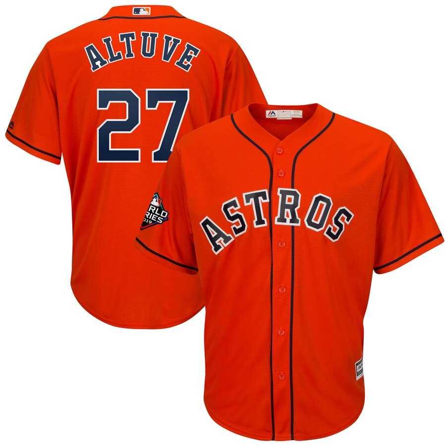 Astros 27 Jose Altuve Orange 2019 World Series Bound Cool Base Jersey,We sell and wholesale Astros 27 Jose Altuve Orange 2019 World Series Bound Cool Base Jersey on line form chian!